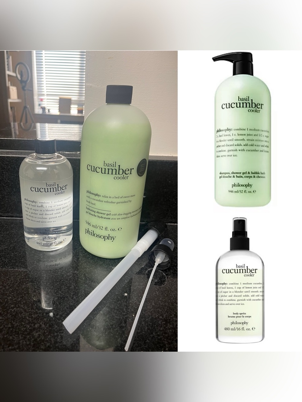 Philosophy Basil Cucumber Cooler Body Spritz & Hydrating Shower Gel
